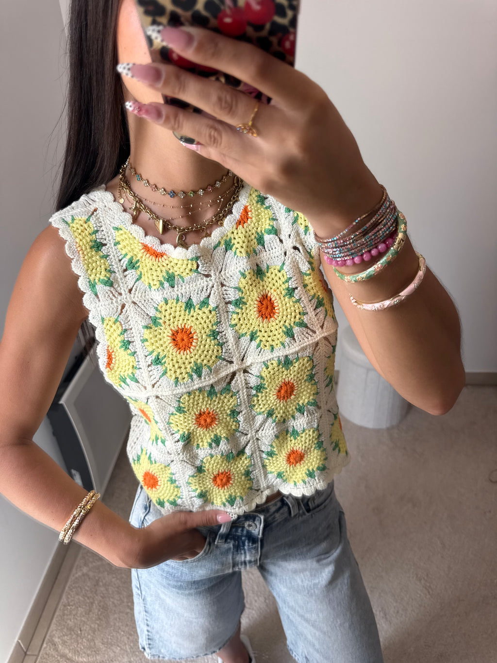 Top crochet FLEUR